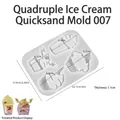 Molde de silicona para colgantes de helado de resina con medidas detalladas - 4 Cavidades Helados