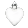 Heart-shaped clear plastic Christmas ornament with embossed silver metal cap for DIY crafts - 9.5*11.5cm Heart Shape Transparent Ball