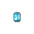 Détail d'un pendentif octogonal en pierre bleue avec un cadre doré en acier inoxydable - 2-Bleu Lac