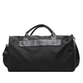 Bolsa fitness negra con asas de cuero y compartimento para zapatos, ideal para viaje - Negro // El Comerciante Ofrece Grandes Descuentos