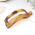 Banana hair clip in tortoise shell amber pattern with smooth matte finish for women - Leopard Yellow