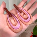 2507102b Pinkish-purple Multi-layered Oval (s925 Silver Needle)