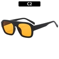 Fashion aviator sunglasses with bold black frame and bright orange yellow lenses - Black Frame Orange Lens