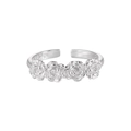 Verstellbarer Ring aus S925 Sterlingsilber mit vier filigranen 3D-Rosenblüten-Motiven - Einstellbar Offen / Vier Rosen Stil (HJZ3199) / Silber