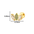 Goldener Titan Labret-Stecker mit grünen und klaren Tropfenkristallen 0.76cm lang - 3# Gold (Hellgrün)