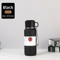 Black 800ml 316 stainless steel sports water bottle with textured sandblasted finish - 800ML / Classic Black