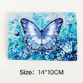 Blue 3D butterfly greeting card with romantic floral patterns, size 14x10cm - Flower Series - Blue Butterfly