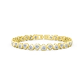 Elegant gold plated S925 silver tennis bracelet featuring sparkling heart-shaped zircons - 4mm / 14K Gold Plated / 18cm