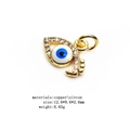 Ciondolo occhio del male dorato con intarsio blu e brillanti cristalli di zircone per gioielli - 10# Occhio ovale stile B