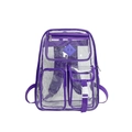 Transparenter wasserdichter Rucksack mit violettem Besatz und verstellbaren Trägern - Lila