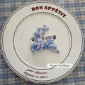 Sparkly light blue sequin deer decorative patch for Christmas ornaments 7x8cm - Reindeer-01 (1pc)