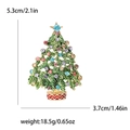 Colorful rhinestone Christmas tree brooch in gold alloy finish with dimensions and weight - Christmas Tree 2-0523 (Colorful Rhinestone Pave)