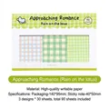 Cute green plaid bear memo pad set with 90 sheets for student journaling and notes - 8# Rain on Lotus