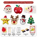 DIY Christmas felt sewing kit for kids featuring Santa reindeer and tree ornaments - Christmas Theme Style (OPP Bag) / 68g Set