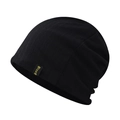 Berretto slouchy in maglia nera minimalista con etichetta a lettere per uomo e donna - Taglia unica / Nero