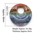 Rainbow gemstone donut pendant made of natural amethyst and quartz with 40mm diameter - 40mm Side Hole Donut Bead