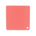 Pink square silicone honeycomb placemat with heat-resistant design and hanging hole - Nordic Orange