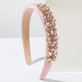 Serre-tête baroque en satin rose orné de strass étincelants avec rembourrage élégant - Rose