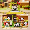 Cartoon panda figurines set with 6 regular and 1 hidden variant in cute poses - 80275 Daily Mountain Forest Diary Box 6 / Full Box Set