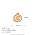 Irregular Hammered Moon Pendant - Gold