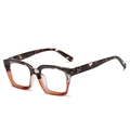 Square tortoise and gradient orange eyewear frame with triple rivet accents - Tortoise Top Red Bottom