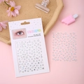 Iridescent 3D face gems with moon star and heart shapes in decorative pink packaging - Heart Moon White