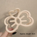 Elegant cream-colored matte hair claw clip in butterfly knot design for thick hair, 9cm long - Matte Cat Beige-9cm