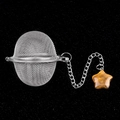 304 stainless steel tea infuser with tiger eye stone star charm and mesh ball - Tiger's Eye