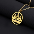 Goldene Lalish-Halskette aus Edelstahl mit Cut-out-Design für Damen und Herren - Gold