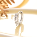 Eleganti orecchini a cerchio in rame argentato con zirconi cubici scintillanti - A300-1# Bianco (Pezzo Singolo)