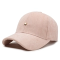 Rosa Cord-Baseballkappe mit Kronen-Logo und Fischgrätenmuster für Damen und Herren - Verstellbar / Rosa