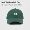 Dark green soft cotton baseball cap with white AS embroidery and UPF 50+ UV protection - ac Print-Dark Green