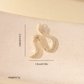 Pendentif serpent doré avec zircons blancs et marquages de dimensions précises - Style Serpent Plein Zircone (MYYX00226) / Or