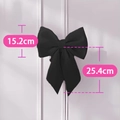 Large black decorative bow for wedding party backdrop with size measurements detail - Black Small Bowknot