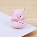 Pink resin pig figurine with mini crossbody bag for car dashboard and desk decor - Style A Backpack Pig
