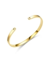 Gold plated titanium steel C-shaped cuff bracelet with hollow heart shaped ends - 4mm Heart Style / Gold