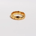 Adjustable wavy gold-plated copper ring with twisted rope design for men and women - Style 1 / Gold