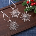 Three-piece set of transparent acrylic snowflake ornaments with ribbons for Christmas decor - Polygonal Snowflake 5.5CM (Set of 3)