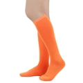 Solid bright orange knee-high socks for women in Japanese JK college style - One Size / Orange