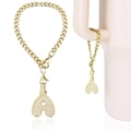 Golden cubic zirconia letter A bubble charm for tumblers with a Cuban link chain style - Letter A