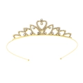 Serre-tête princesse cœur doré pour filles avec des strass en cristal étincelants - Exquise couronne dorée à thème de cœur (Style 52)