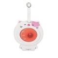 White cartoon cat leather luggage tag with adjustable strap and personal info ID window - White Cat