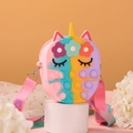 Unicorn cartoon silicone crossbody bag for children with pop fidget toy bubbles - Mixed (Patch)