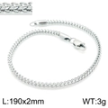 Pulsera de cadena de trigo minimalista en acero inoxidable plateado, 190x2mm cierre - 2mm de ancho / Color Acero
