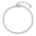 Minimalist beaded stainless steel bracelet with oval link chain and lobster clasp - Silver Ball Chain (PB709)