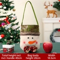 Christmas snowman gift bag with red plaid bow and felt texture for holiday treats - Large Faux Leather Bell Handbag Snowman