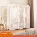 Translucent PEVA garment cover for clothes racks in 130x50x150cm size with zipper - Frosted / L130xW50xH150cm