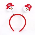 Cerchietto natalizio con pupazzo di neve cappello rosso e decoro fiocco di neve festa - TK56 Ricamo Molla Pupazzo di Neve / Rosso
