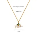 Detailed view of NOEL gold necklace with dimensions 39+5cm length and 17mm pendant size - NOEL Letters