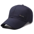 Klassische dunkelblaue Baseballkappe für Herren mit silbernem Sport-Seitennadel - Verstellbar / Marineblau